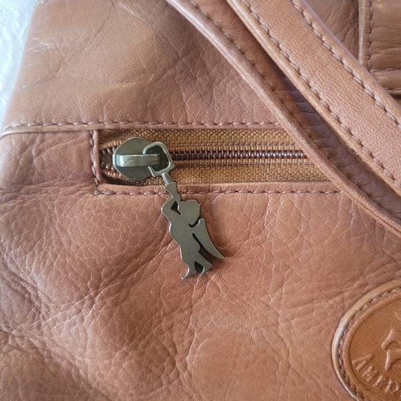 Vintage American Angel Tobacco Cognac Leather Hand/shoulder Bag - Picture 6 of 8